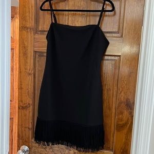 Lulu’s Party All Night Long Black Fringe Bodycon Mini Dress. Large. Worn once